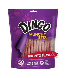 Dingo Non-China Munchy Stix Dog Chews For All Dogs, 50-Count