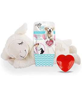 All for Paws AFP Heartbeat Dog Toy for Puppy Heart Beat Anxiety Dog Toy Snuggle Sheep Pet Behavioral Aid Toy Warm Plush Toy Heart Beat Sheep