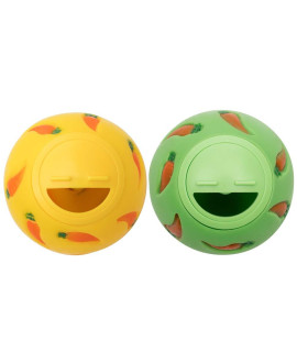 Niteangel Treat Ball, Snack Ball for Small Animals (Small, Yellow & Green)