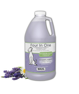 Wahl USA 4-in-1 Calming Pet Shampoo for Dogs - Cleans, Conditions, Detangles, & Moisturizes with Lavender Chamomile - Pet Friendly Formula - 64 Oz - Model 821000-050