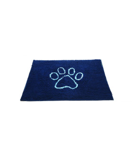 Dog Gone Smart Dirty Dog Microfiber Paw Doormat - Muddy Mats For Dogs - Super Absorbent Dog Mat Keeps Paws & Floors Clean - Machine Washable Pet Door Rugs with Non-Slip Backing Large Bermuda Blue