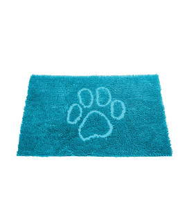 Dog Gone Smart Dirty Dog Microfiber Paw Doormat - Muddy Mats For Dogs - Super Absorbent Dog Mat Keeps Paws & Floors Clean - Machine Washable Pet Door Rugs with Non-Slip Backing Small Aqua