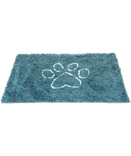 Dog Gone Smart Dirty Dog Microfiber Paw Doormat - Muddy Mats For Dogs - Super Absorbent Dog Mat Keeps Paws & Floors Clean - Machine Washable Pet Door Rugs with Non-Slip Backing Small Pacific Blue