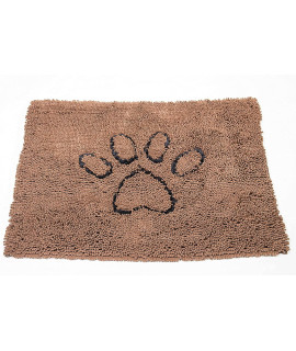 Dog Gone Smart Dirty Dog Microfiber Paw Doormat - Muddy Mats For Dogs - Super Absorbent Dog Mat Keeps Paws & Floors Clean - Machine Washable Pet Door Rugs with Non-Slip Backing Small Brown