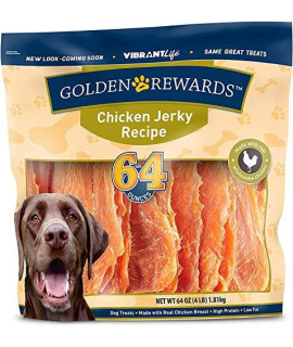 Golden Rewards Jerky Recipe Dog Treats (Chicken Jerky, 64 oz, 1 Pack)
