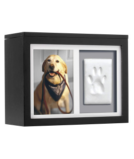 Pearhead Pet Photo Memory Box and Impression Kit for Dog or cat Paw Print Black