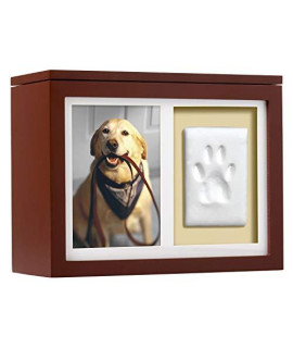 Pearhead Pet Photo Memory Box and Impression Kit for Dog or cat Paw Print clay Paw Print Urn Espresso 1 count (Pack of 1)