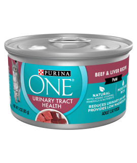 Purina ONE Urinary Tract Health, Natural Pate Wet Cat Food, Urinary Tract Health Beef & Liver Recipe - 3 oz. Pull-Top Can