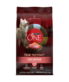Purina ONE True Instinct High Protein Formula with Real Beef and Salmon Dry Dog Food - (4) 3.8 Lb. Bags