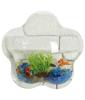 KAZE HOME Wall Mount Hanging Betta Fish Bubble Aquarium Bowl Tank Star Mini