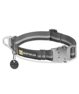 Ruffwear, Top Rope Dog Collar, Reflective Collar with Metal Buckle for Everyday Use, Granite Gray, 14-20