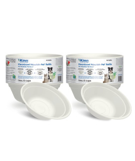 Kinn Kleanbowl Disposable Dog Food Bowls, 16 oz (Pack of 100) - Frame System Refills, Compostable Cat Food Bowls, Leakproof for Pet Feeding