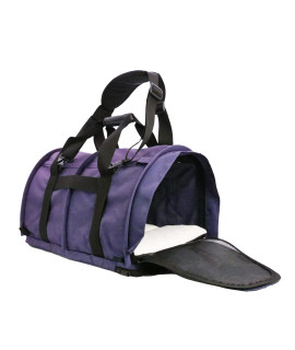 SturdiBag Large Pet Travel Carrier: Flexible Height for Cat and Dog Soft Sided with Safety Clips and Seatbelt Straps Purple, 18 x 12 x 12 (PN: SB2-PRO-P)