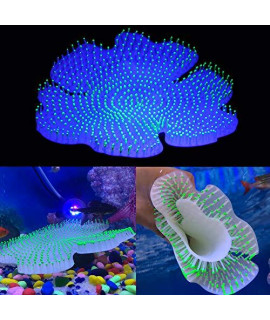 75 Inch Fish Tank Decorations Silicone glowing Aquarium Decorations Fish Tank Decor Aquarium DAcor coral Fish Aquarium Decorations Plant green Artificial Large Soft glow coral Plant for Big Tank