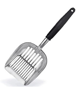 Moonshuttle Metal Cat Litter Scoop, Durable, Works with All Type of Cat Litter, Ergonomically Designed Handle