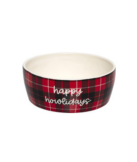 Pearhead Happy Howlidays Pet Bowl, Dog Water and Food Dish, Christmas Holiday Dog Pet Bowl, Holiday Pet Accessories, Large