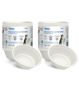 Kinn Kleanbowl Disposable Dog Food Bowls, 32 oz (Pack of 100) - Frame System Refills, Compostable Cat Food Bowls, Leakproof for Pet Feeding