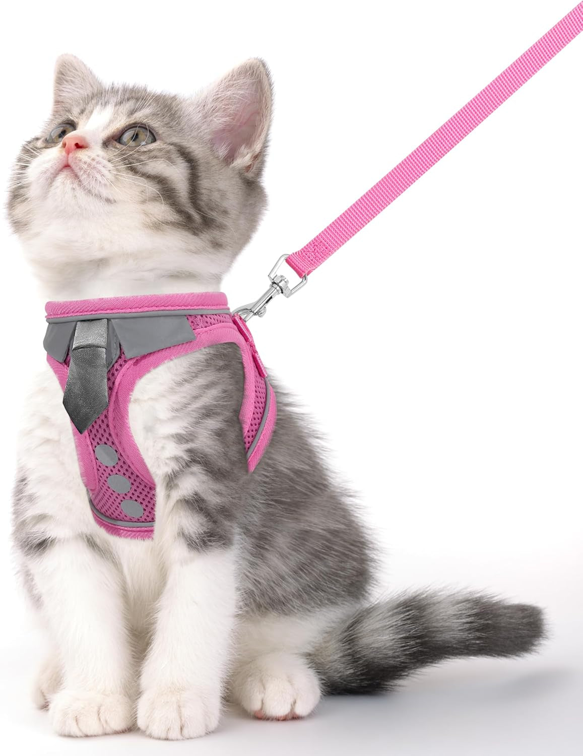 Escape Proof Cat Harness and Leash Set Reflective Adjustable Vest