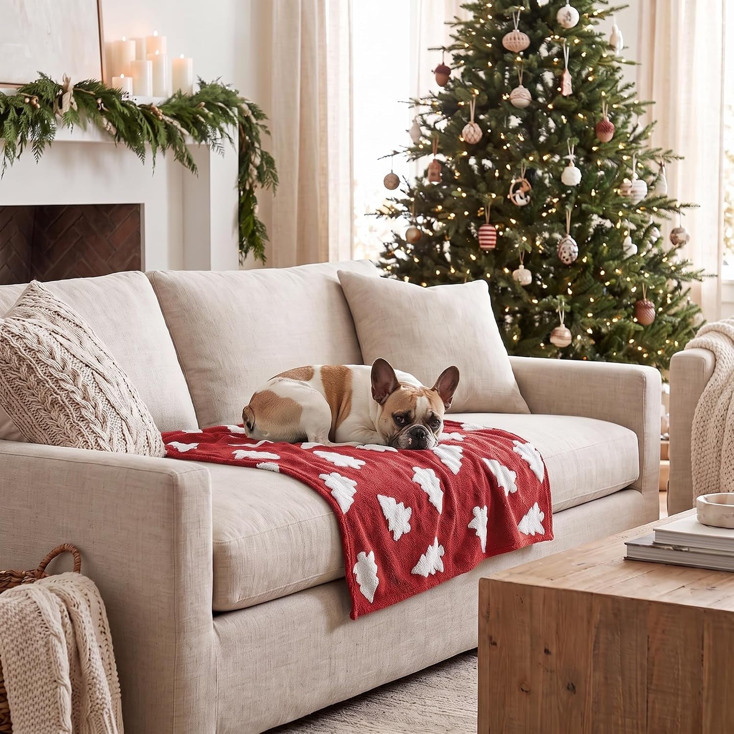 Christmas Pet Blanket – 3D Textured Fleece for Dogs & Cats, 6 Styles