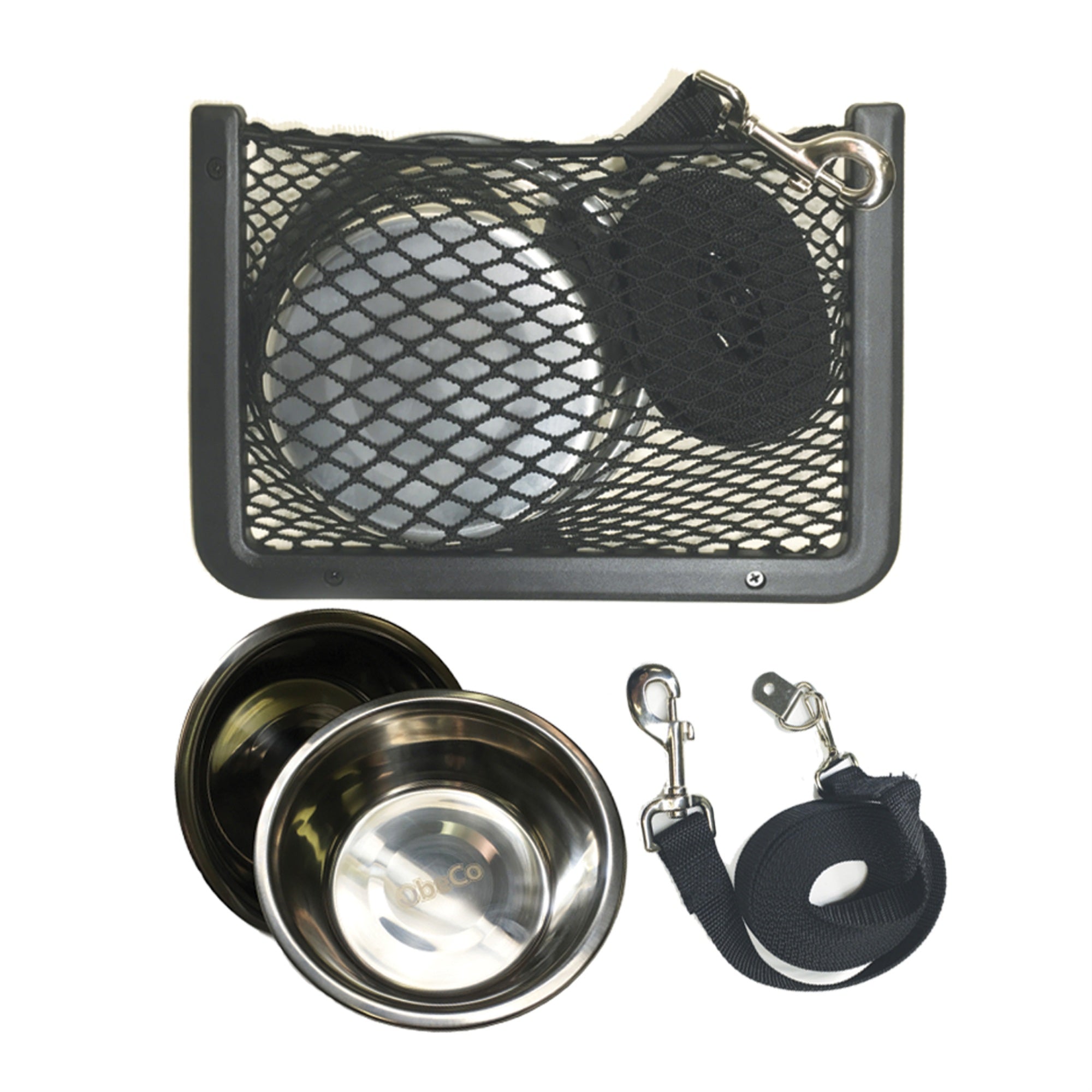 ObeCo OBPRPETSET Framed Pet Bowl Essentials Kit  8 x 11, Black