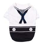 Parisian Pet Dog Shirt - Embroidered Sailor Dog Costume - 100% Cotton And Polyester Pet Clothes - Sleeved Halloween Outfit - Blue And White Dog Costumes For Large Dogs - Halloween Pet Costume - Xl