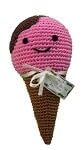 Knit Knacks Organic Crocheted Small Dog Toy - Scoop The Ice Cream Cone