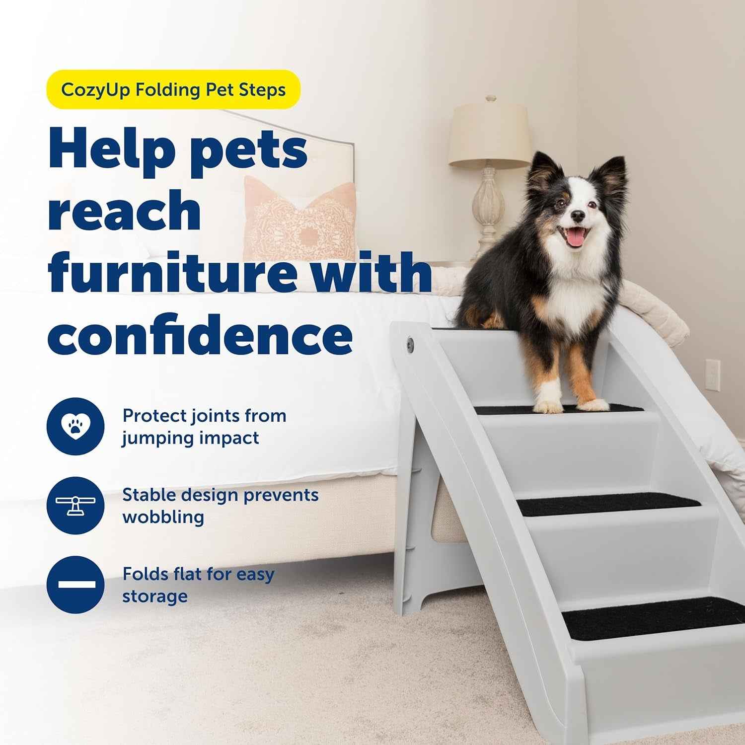 Foldable Dog Stairs for Bed Non Slip Pet Steps 20 25 Inch