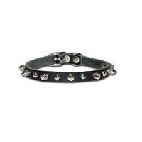Omnipet Spiked & Studded Latigo Leather Dog Collar, Black, 1/2' X 12'