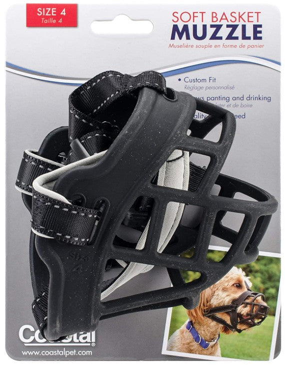 Coastal Pet Soft Basket Muzzle For Dogs Black