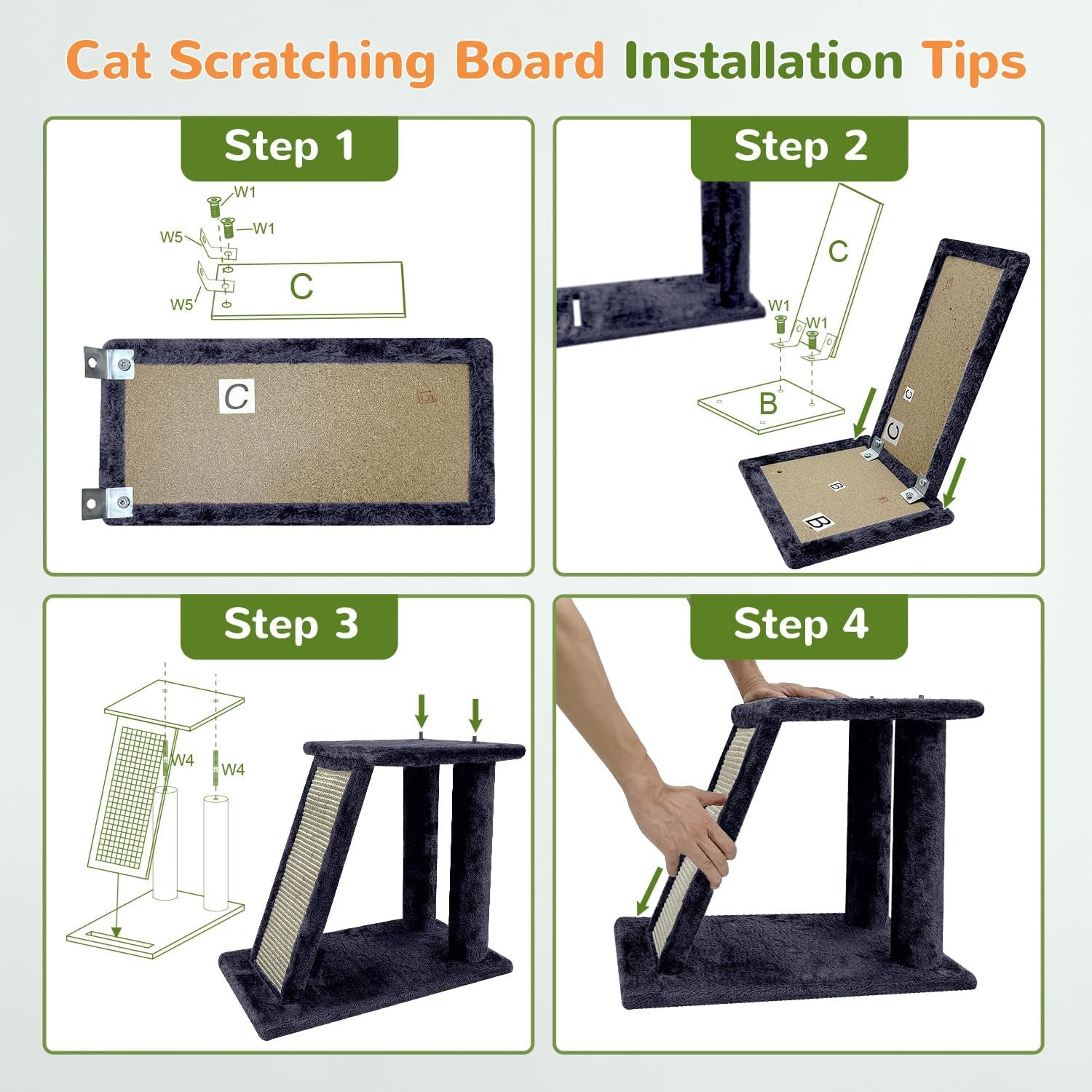 50-Inch Heavy Duty Cat Tree for Large Cats with Scratching Board & Condos