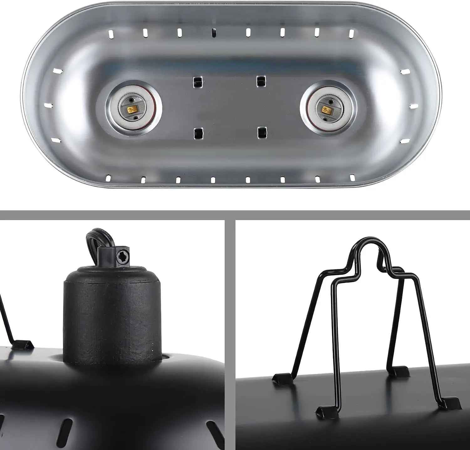 15" Dual Reptile Light Fixture with UVA UVB & Heat Lamp, 100W