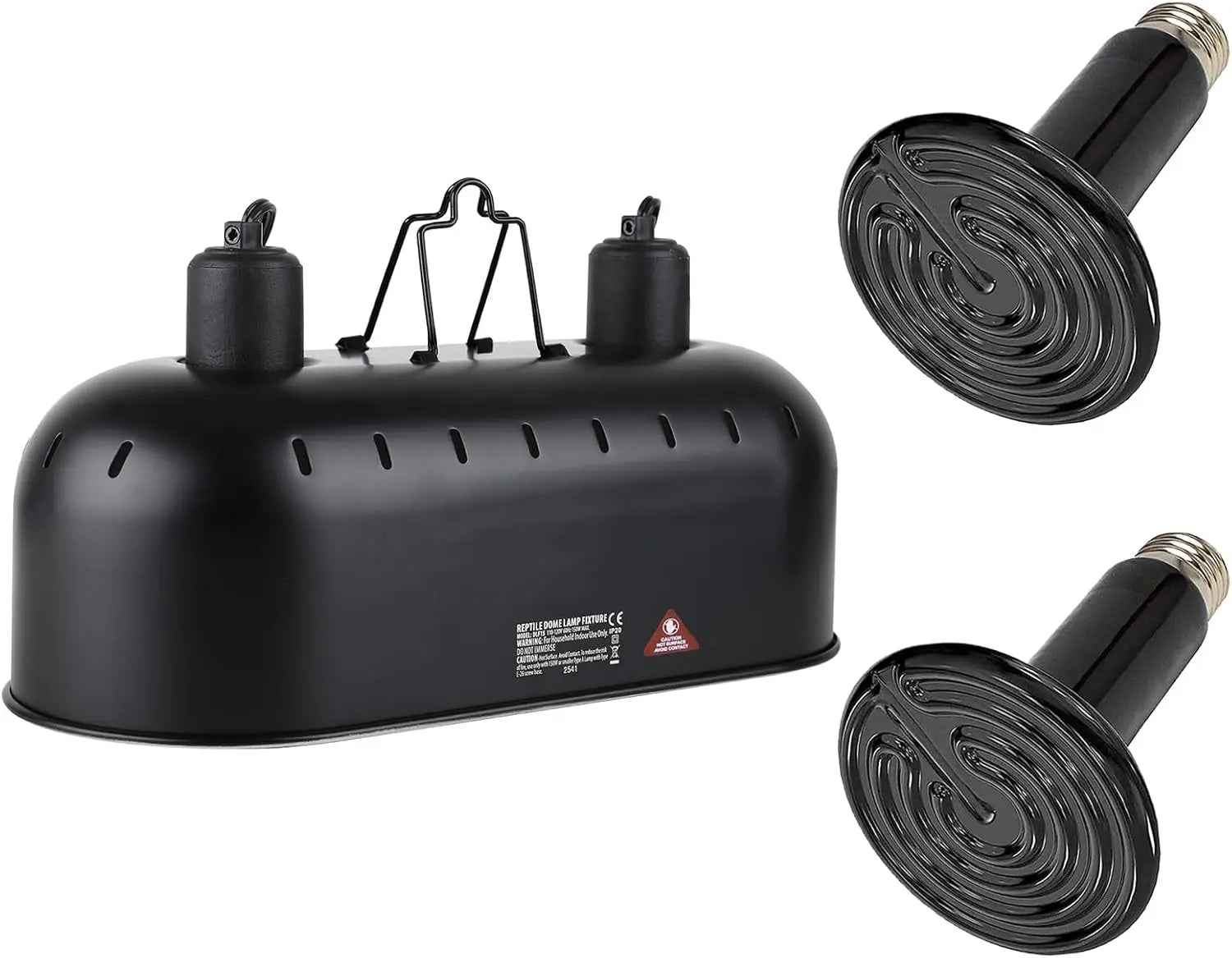 15" Dual Reptile Light Fixture with UVA UVB & Heat Lamp, 100W