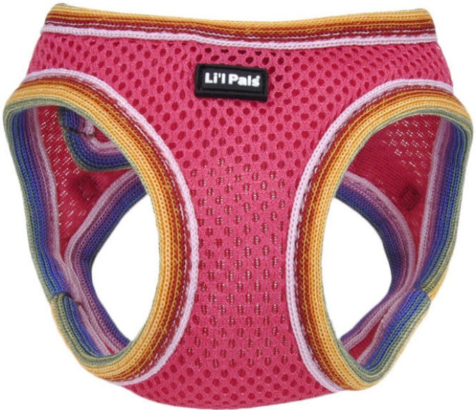 Coastal Pet Li'L Pals Comfort Mesh Dog Harness - No-Pull Step-In Dog Harness For Small Dogs & Puppies - Dog Cooling Vest - Pink Bright - 3/8' X 8'-10'