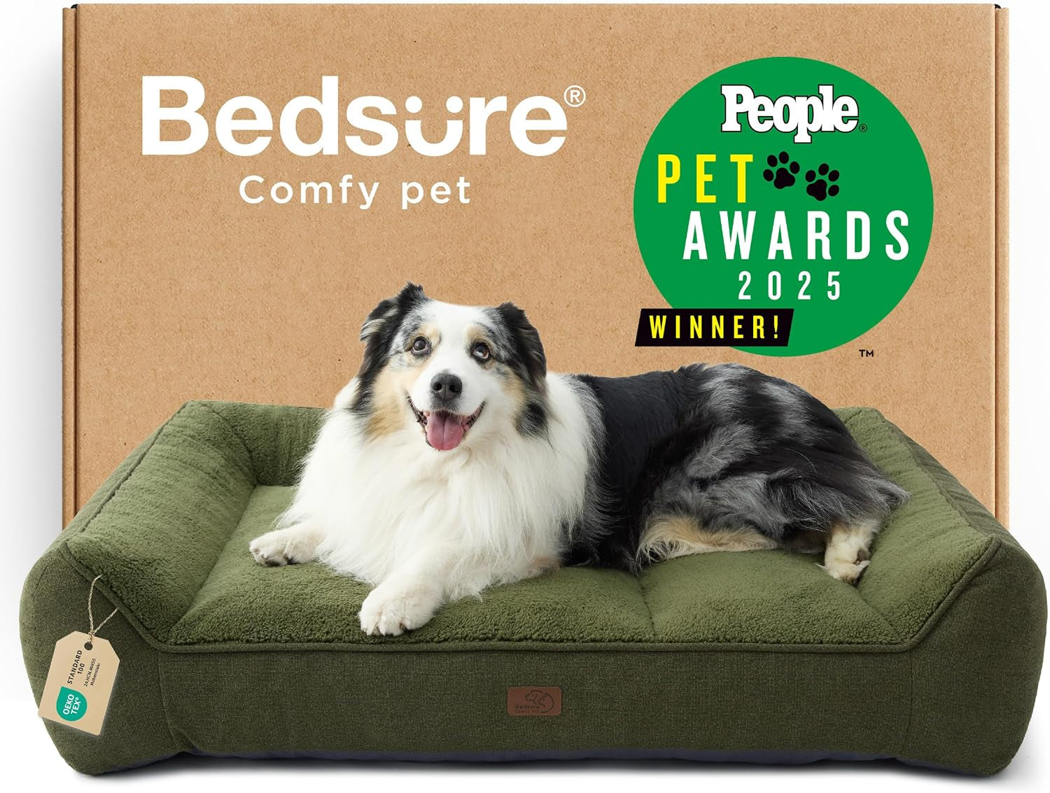 Bedsure Supportmax Orthopedic Dog Bed – Extra-Thick Bolster Sofa