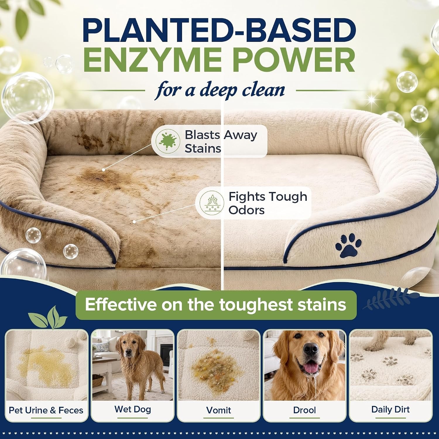 Pet Laundry Detergent Enzyme Urine Odor Remover 100 Loads 3LB HE