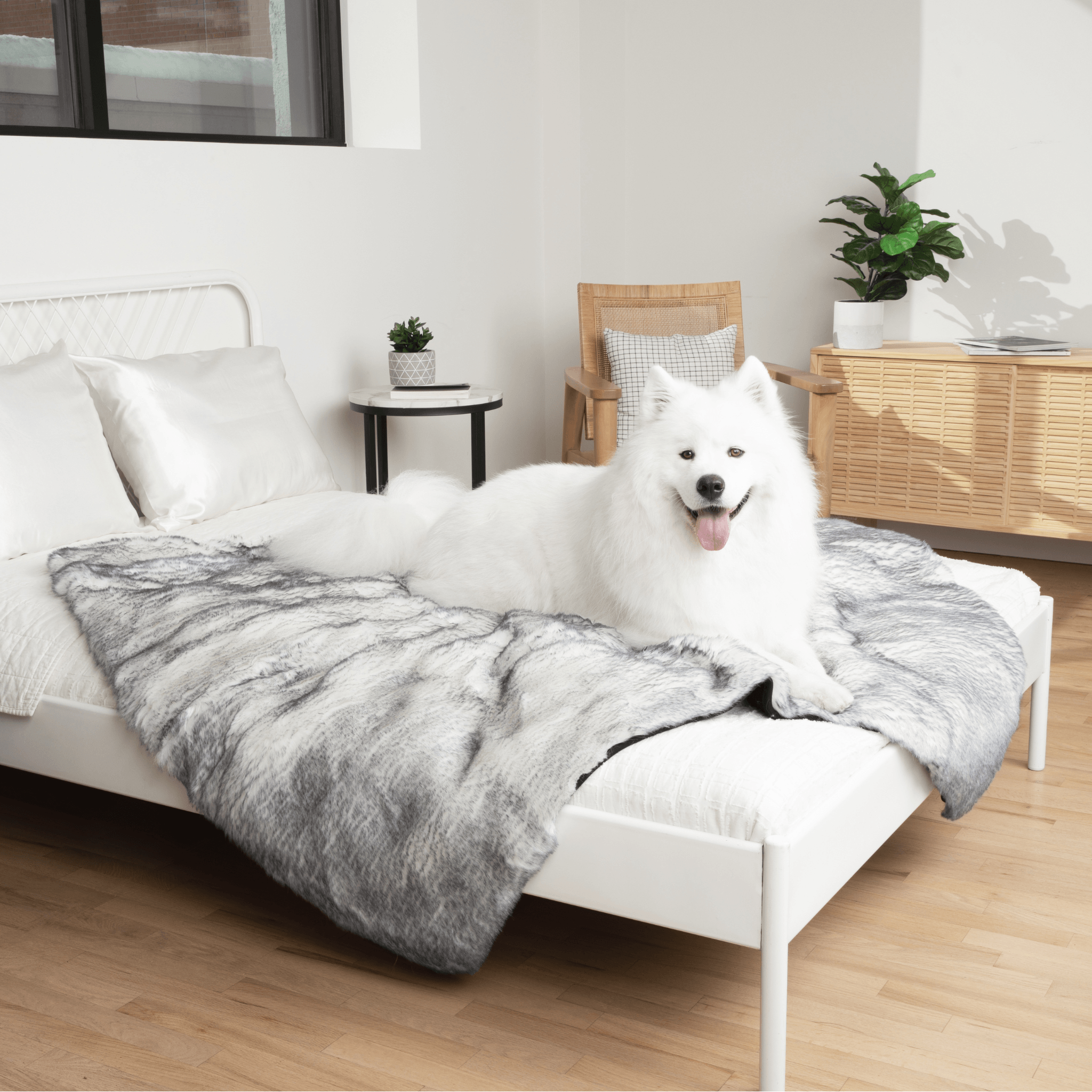 PupProtector Luxe Waterproof Faux Fur Blanket - Ultra Plush Arctic Fox