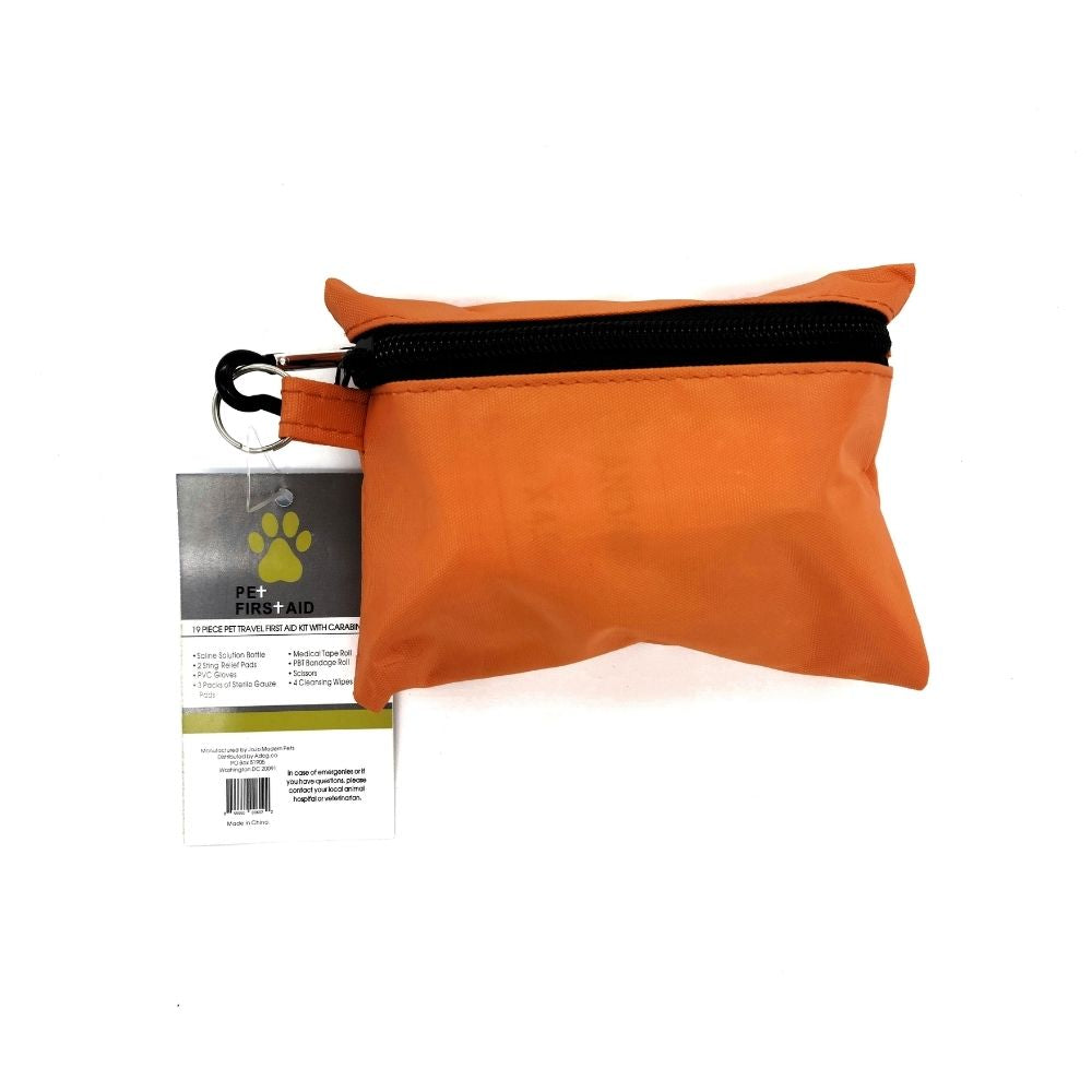 19-Piece Pet Travel First Aid Kit with Carabiner