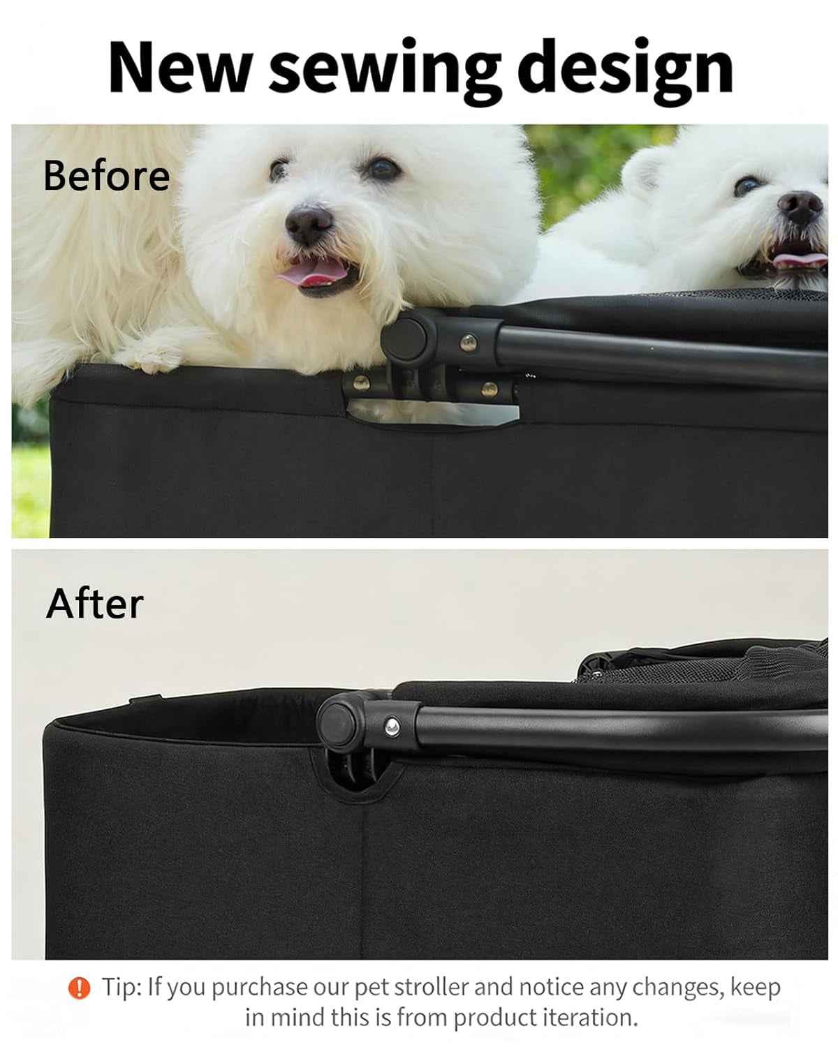 4-Wheel Foldable Pet Stroller with Removable Carrier, Black, 33lb