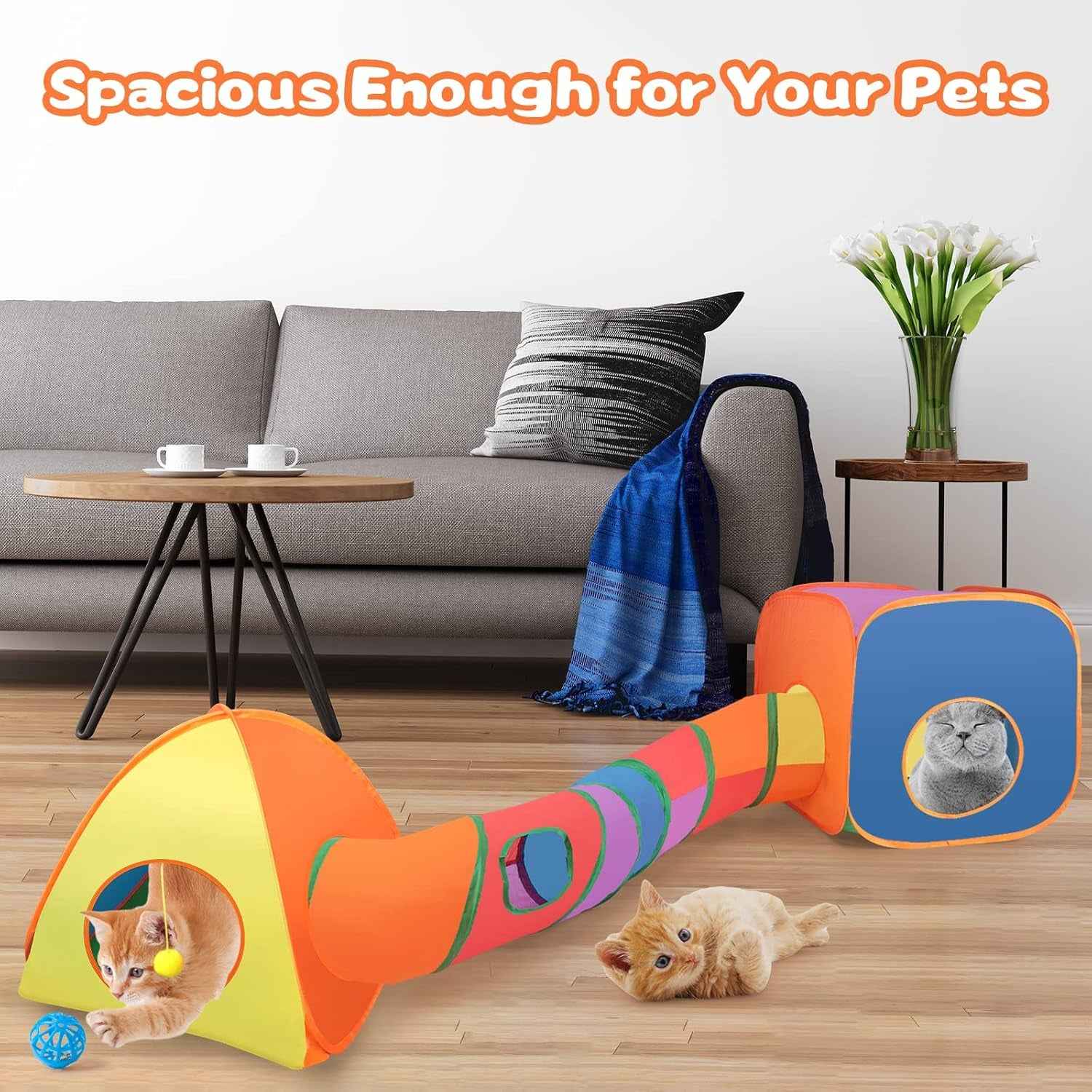 Rabbit Tunnel Toy Collapsible Play Tube Cube & Tent Set