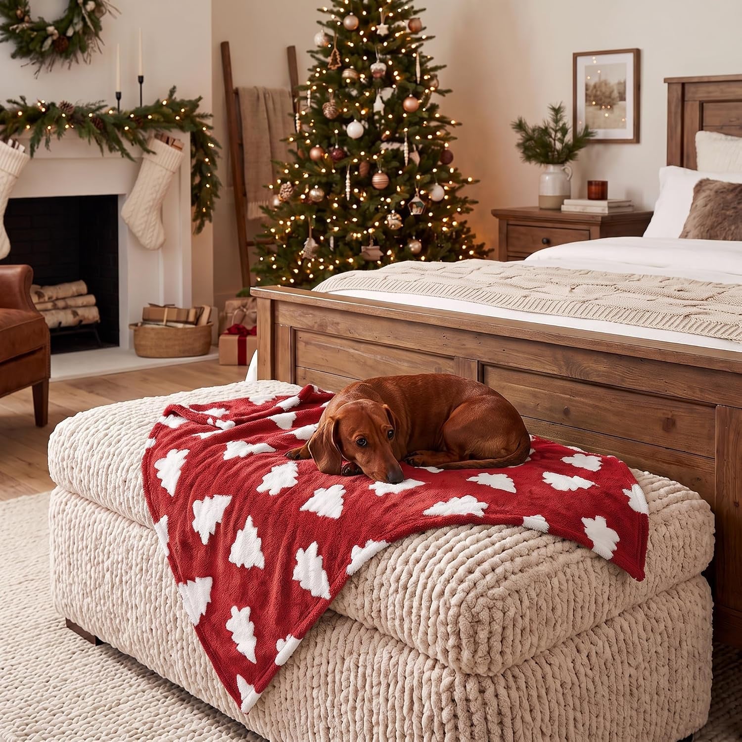 Christmas Pet Blanket – 3D Textured Fleece for Dogs & Cats, 6 Styles