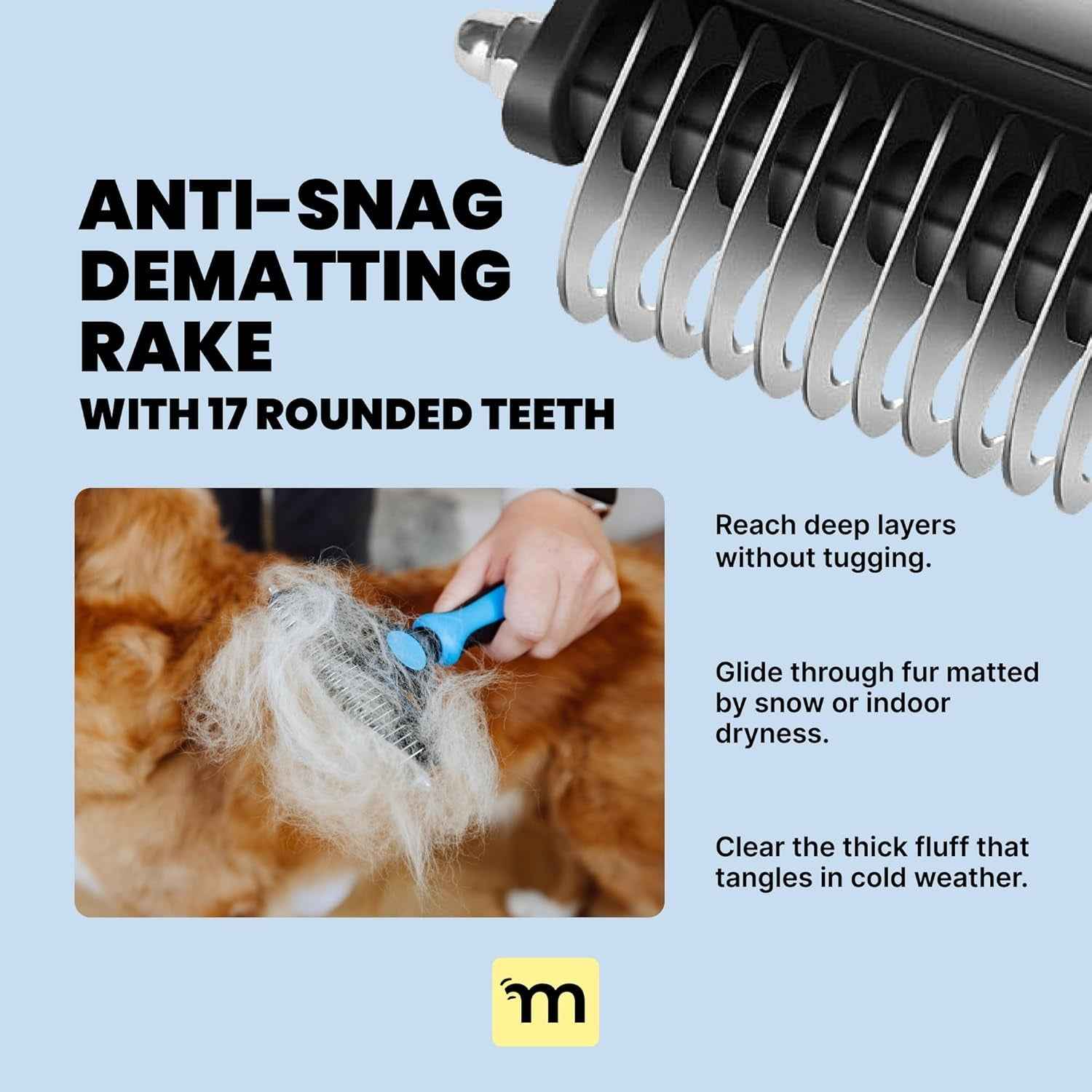 2-in-1 Deshedding Brush & Undercoat Rake for Dogs & Cats