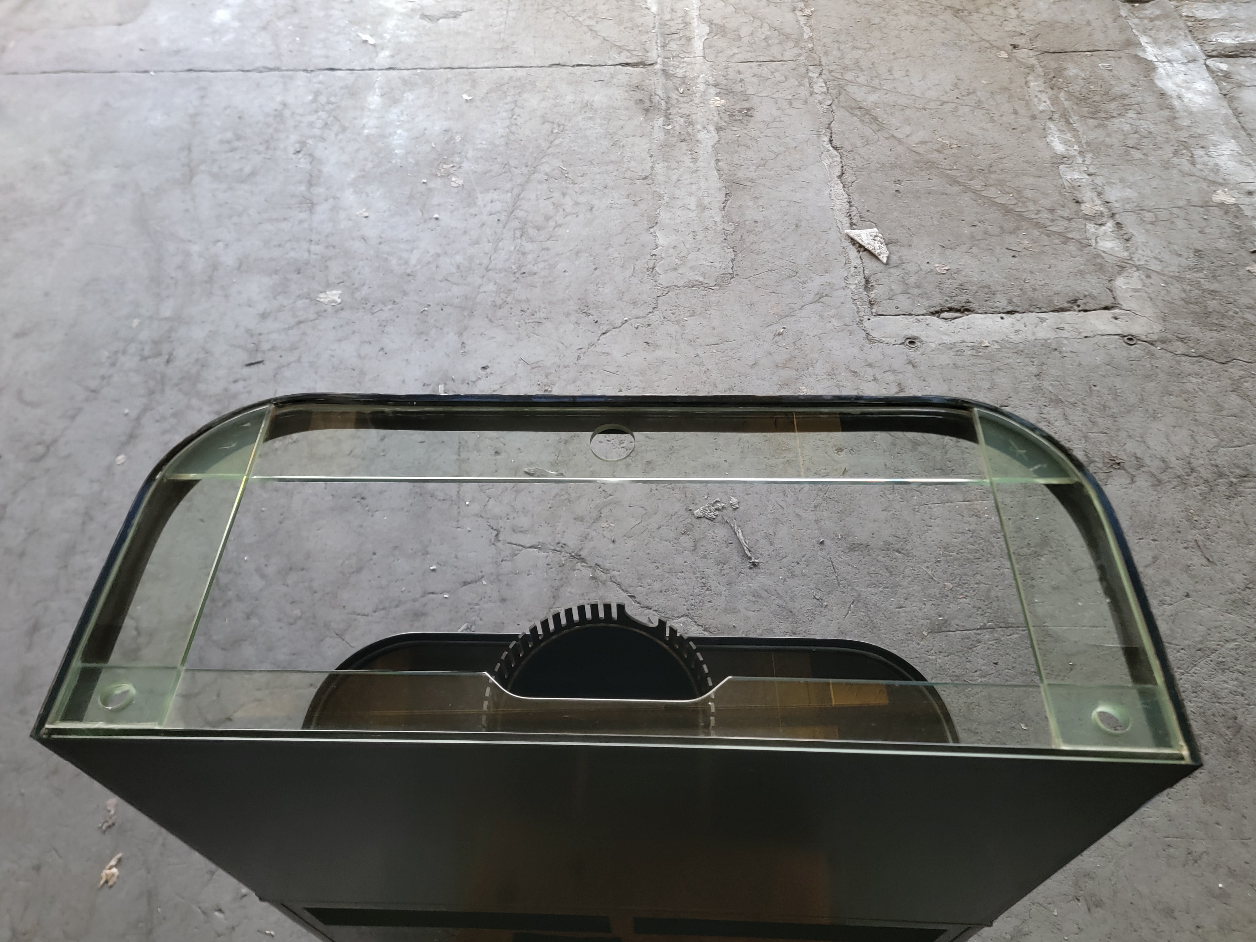 120g Curved Panoramic Flat Bowfront Glass Reef-Ready Aquarium in Marble Finish Stand