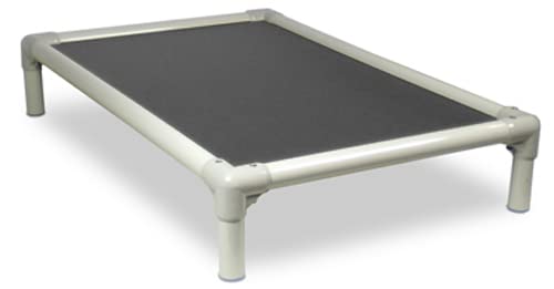 Kuranda Chewproof Bed - Almond PVC - 25'' x 18'' - Heavy Duty Vinyl - Smoke