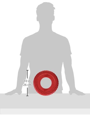 Nerf Dog Tire Flyer Dog Toy Gift Set, 10 Inch Flying Disc Dog Fetch Toys, Rubber Dog Toy For Medium Dogs And Large Dogs, Red, Translucent Green And Translucent Blue, 3 Count