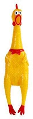 RvPaws Dog Toys, Yellow Screaming Rubber Chicken Pet Dog Toy Squeak Squeaker Chew Size(Medium) 1 Piece