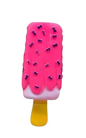Smart Pups Dog Toy Bone Print Ice Cream Squeaky Toy | Soft NonToxic Latex | Perfect Play For Small To Medium Dogs & Puppy | (Co