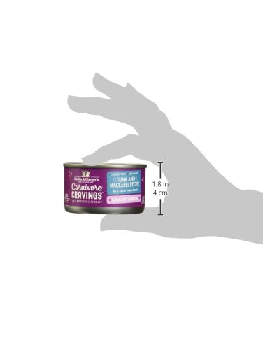Stella & Chewys Carnivore Cravings Savory Shreds Cans - Grain Free, Protein Rich Wet Cat Food - Wild-Caught Tuna & Mackerel Reci