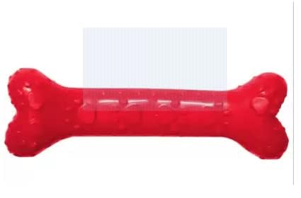 Pups&Pets Durable NonToxic 5 Inches Long Rubber Hard Spiked Pet Chew Bone Toy Ideal For Teething, Chewing And Fetching Dogs & P