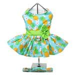 Doggie Design Pineapple Luau Dog Harness Dress With Matching Leash (X-Small)