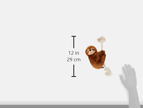 Fringe Studio Plush Dog Toy - Brown Sloth on a Rope, Model 289373